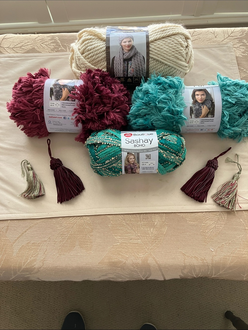 Sashay Boho Turquoise & Assorted Yarn Bundle with Tassels